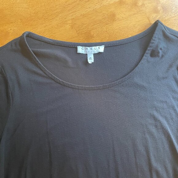 Size Medium Chaus New York black top with high/low hem - Picture 6 of 9